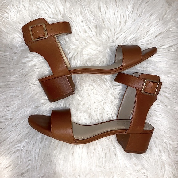 Lands' End Shoes - Land’s End Brown 1 inch Heel Sandal